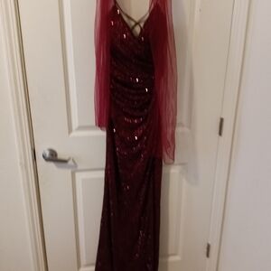 Shimmery burgundy size 2X Prom dress